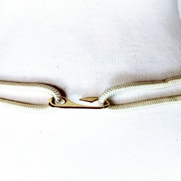 Vintage braided gold disc beaded rope belt - Picture 6 of 6